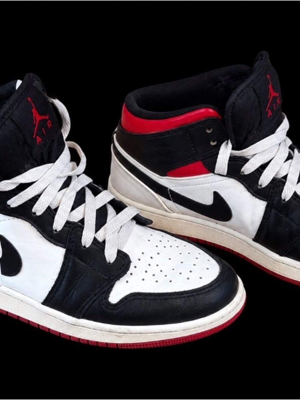 Jordan Black White Red High-Top Sneakers